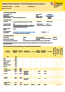 000D37(2.00)_Building Product Declaration-NTech Villa Balcony door (security), TE_Timber+alu_105_Triple glazed.pdf